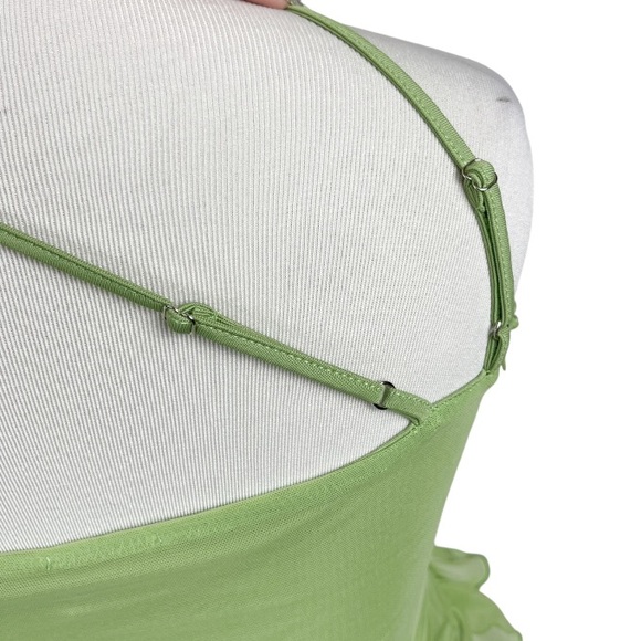 Oh Polly Ivelisse Ruffle Trim Asymmetric Dress in Green Size 6 - Picture 7 of 11